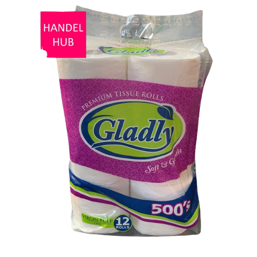 GLADLY BATHROOMTISSUE 500SH 12'S