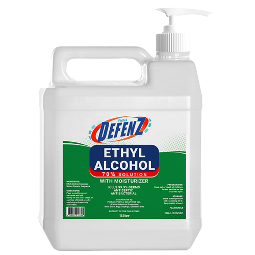 DEFENZ ETHYL 70% W/PUMP 1L.