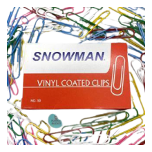 (Case) SNOWMAN VINYL COATED CLIPS