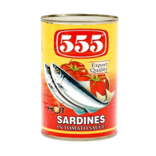 555 SARDINES HOT RED 155G