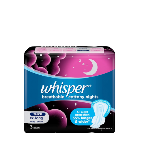 WHISPER  OVERNIGHT 3PADS
